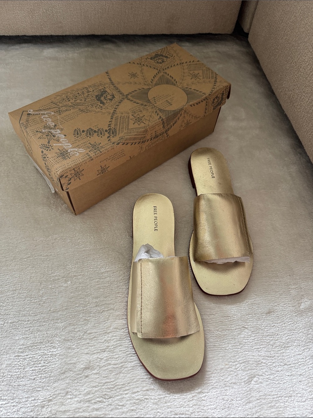 Free People Metallic Gold Sandals - Picture 3 of 7